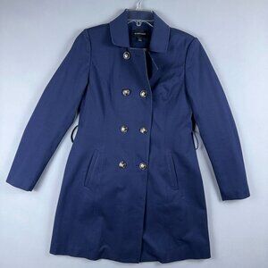 41 Hawthorn Trench Coat Womens Size Small Double Breasted Pockets Navy